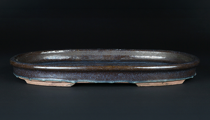 海鼠釉楕円水盤