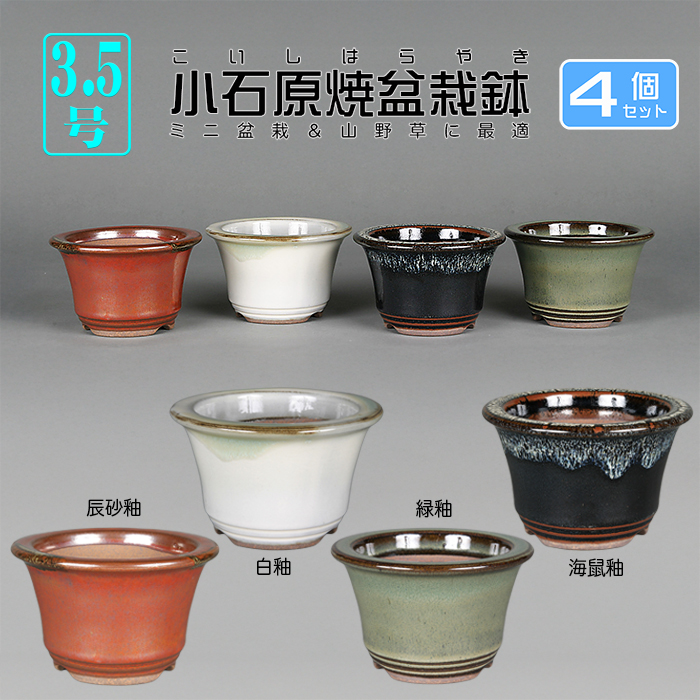 小石原焼3.5号深外縁丸鉢4点セット