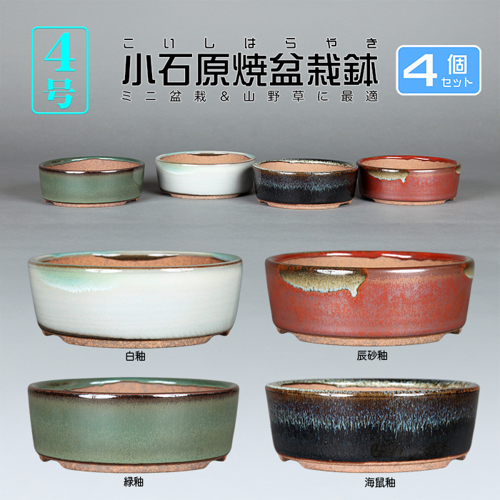 小石原焼4号切立丸鉢4点セット