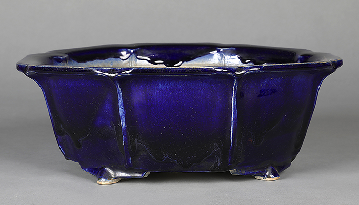 福茂瑠璃釉八角鉢