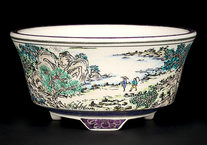 柳戸川浩山風景図丸鉢