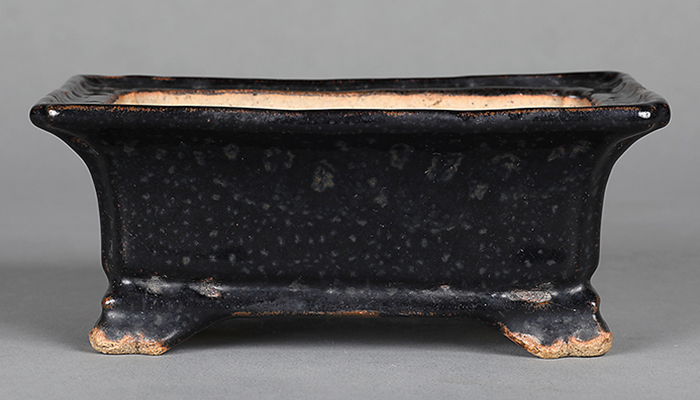 水府散人天目釉長方鉢